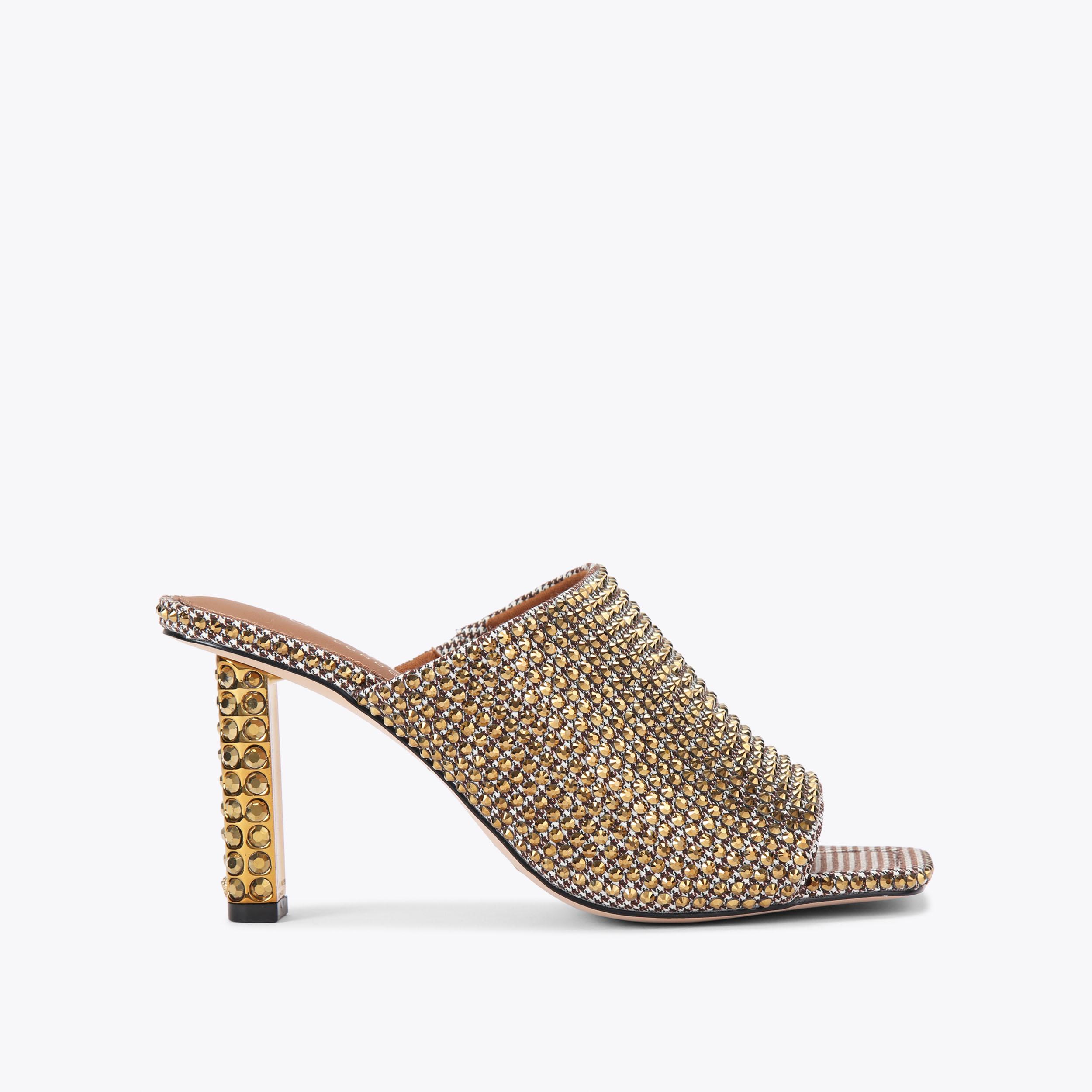 MAYFAIR HIGH MULE Crystal Slip On Heels by KURT GEIGER LONDON