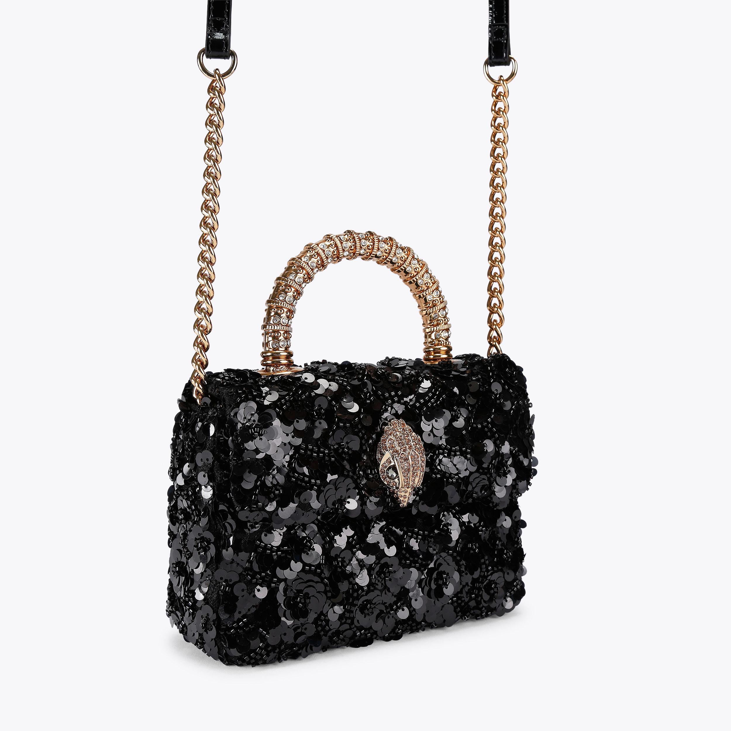 Black Sequin Kensington Mini Bag | Kurt Geiger