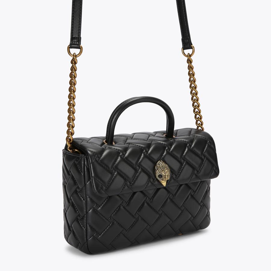 ハンドバッグ LEATHER NANO M TOP HANDLE BAG SM BOND TOP HANDLE BAG Black Top Handle Purse by KURT GEIGER