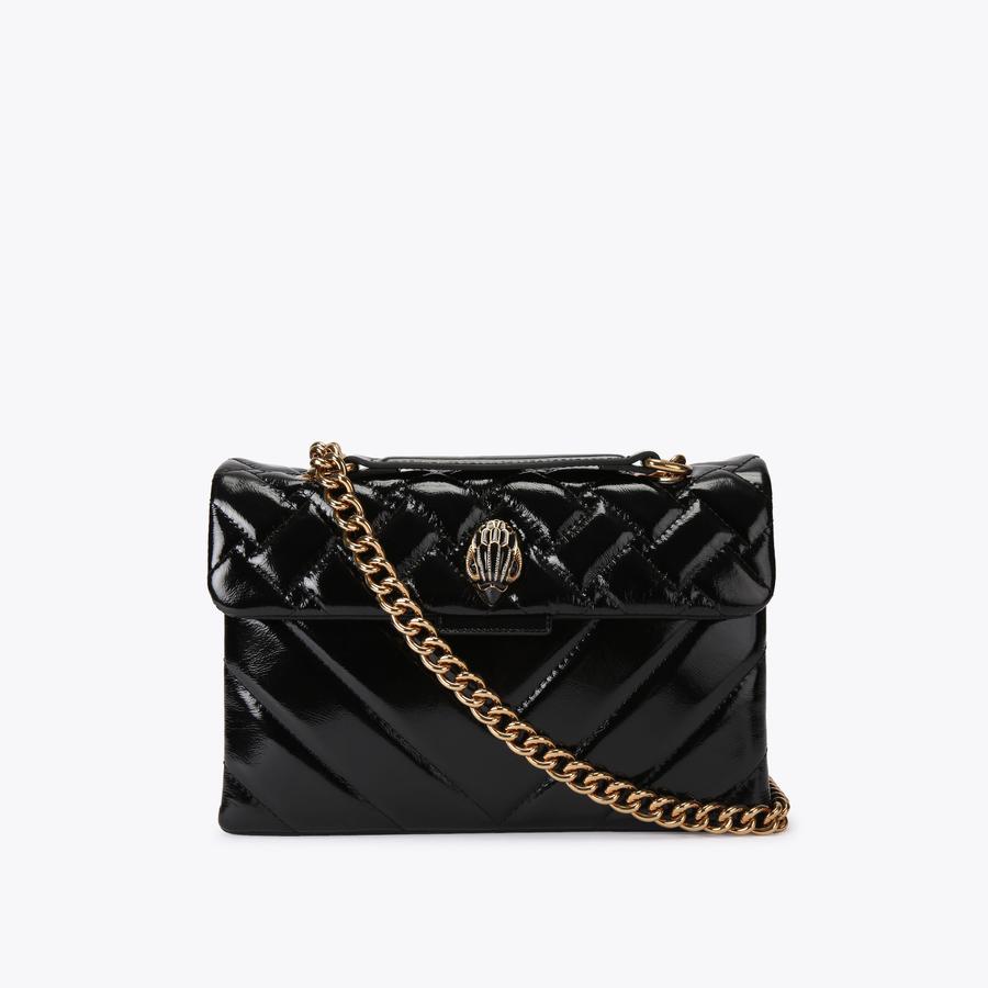 KENSINGTON BAG E Black Patent Shoulder Purse by KURT GEIGER LONDON