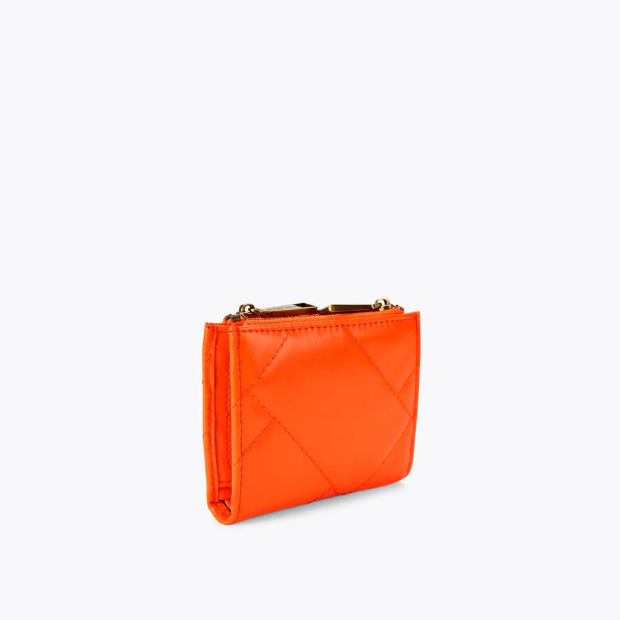 KENSINGTON PUFF MN PURSE Neon Orange Leather Purse by KURT GEIGER LONDON