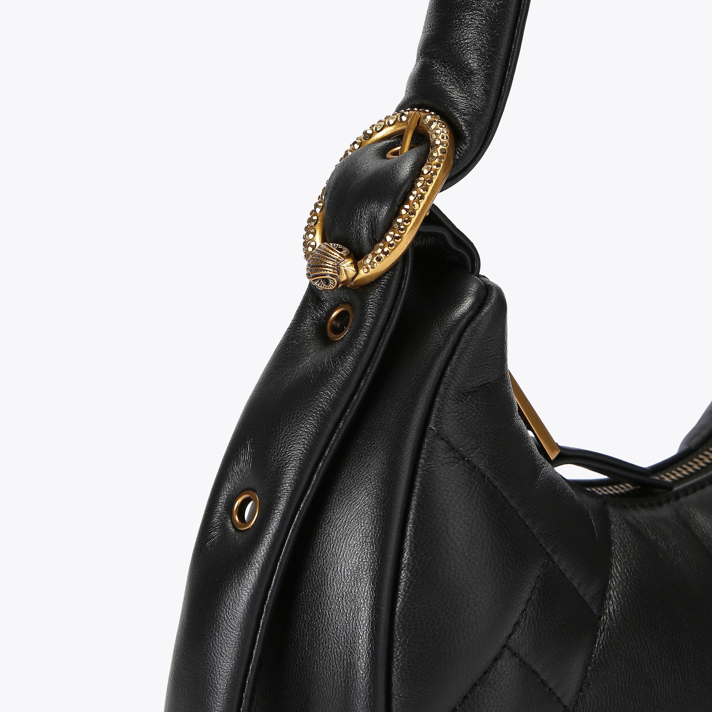 KENSINGTON PUFF SM HOBO Black Leather Shoulder Purse by KURT GEIGER LONDON