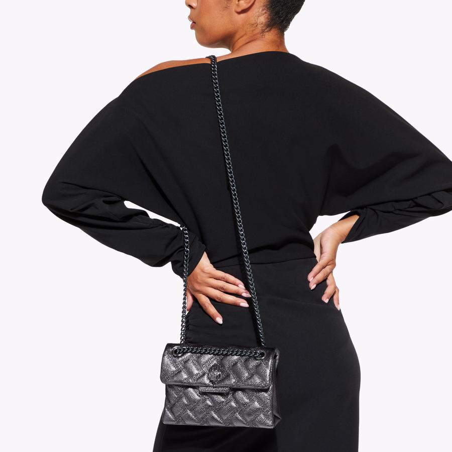 MINI KENSINGTON DRENCH Gunmetal Cross Body Purse by KURT GEIGER LONDON