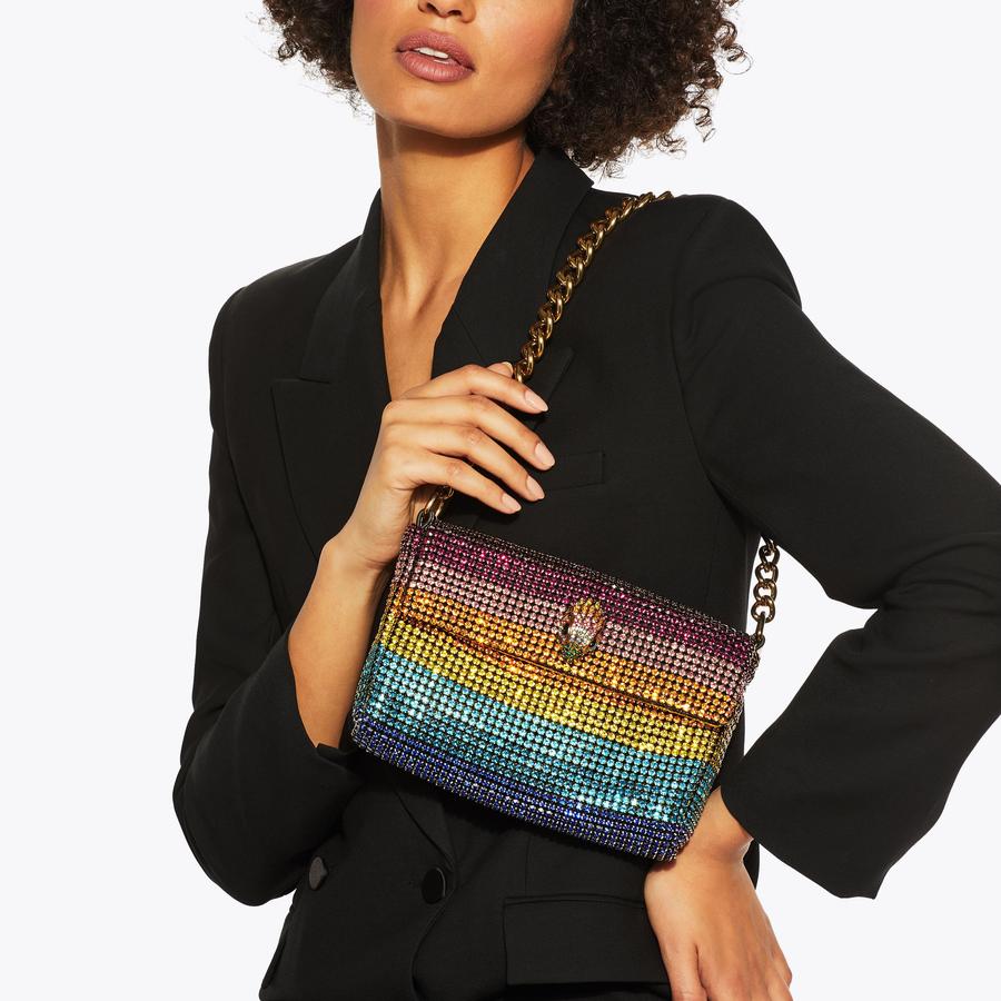 SM PARTY SHOULDER BAG Rainbow Stripe Shoulder Bag by KURT GEIGER LONDON