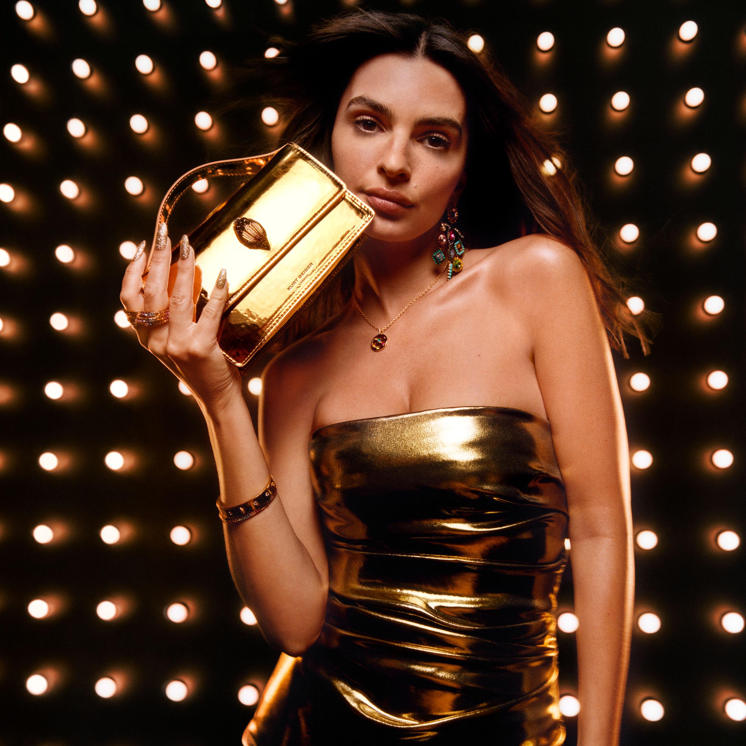 Gold Top Handle Bag | Metallic Designer Bag | Kurt Geiger