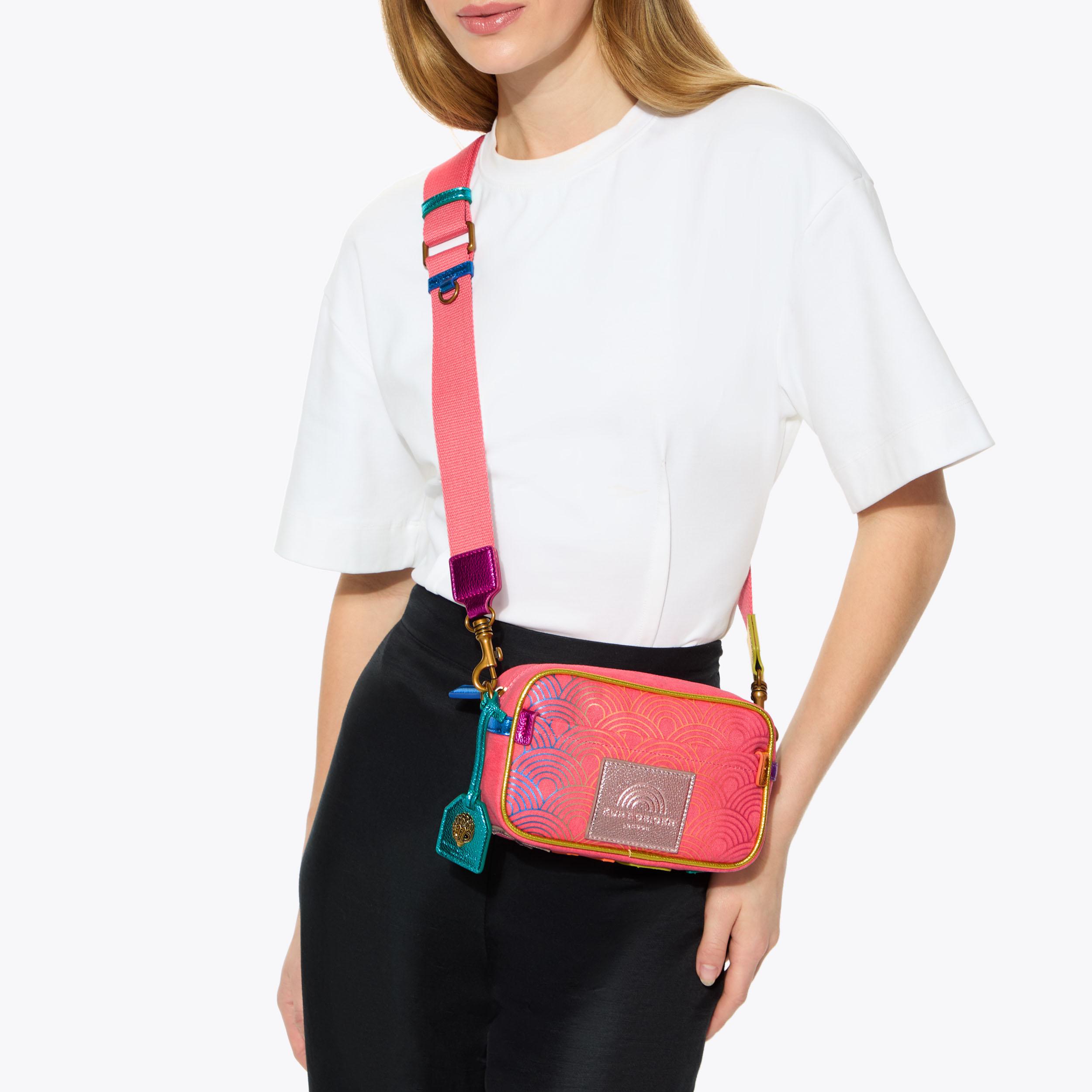 SOUTHBANK SM CAMERA BAG Pink Rainbow Camera Bag by KURT GEIGER LONDON