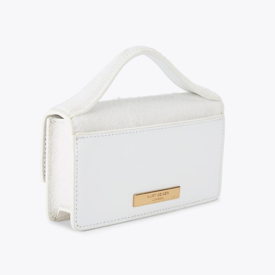 XS BOND TOP HANDLE BAG White Leather Top Handle Purse by KURT