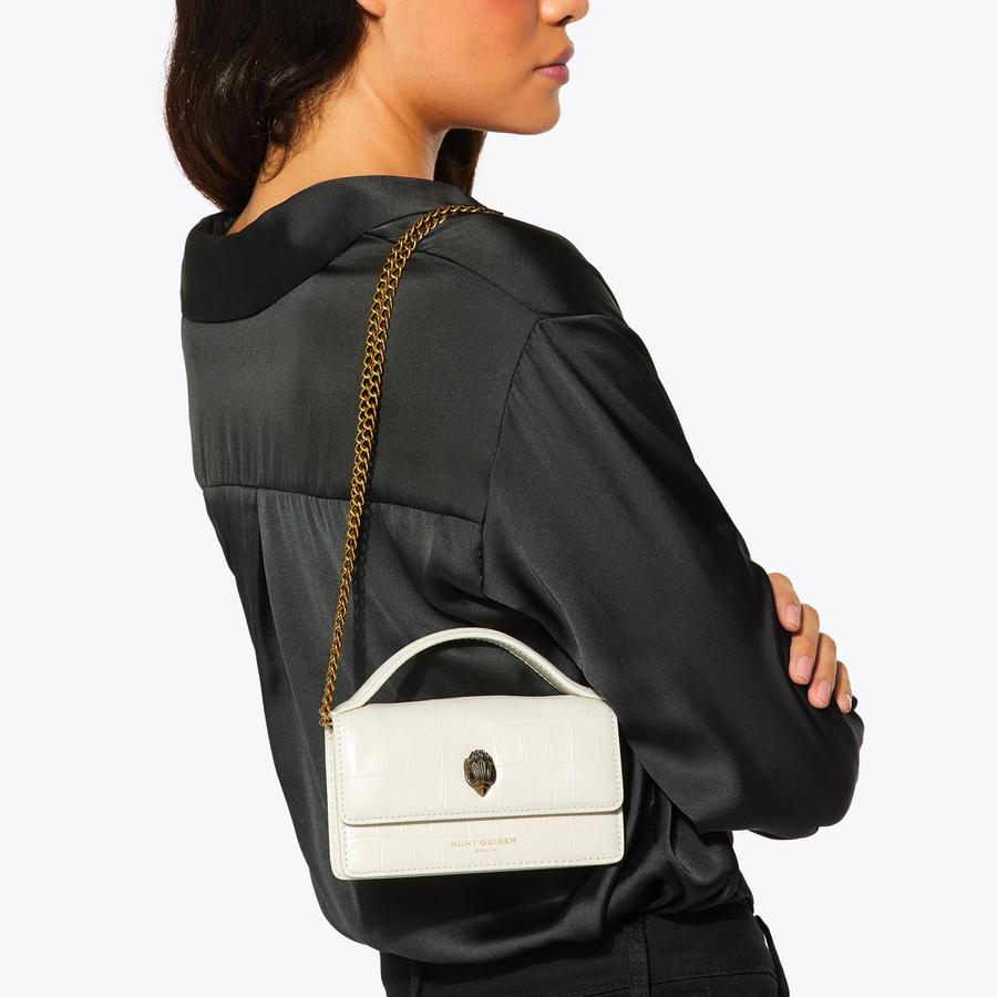 XS BOND TOP HANDLE BAG White Top Handle Bag by KURT GEIGER LONDON