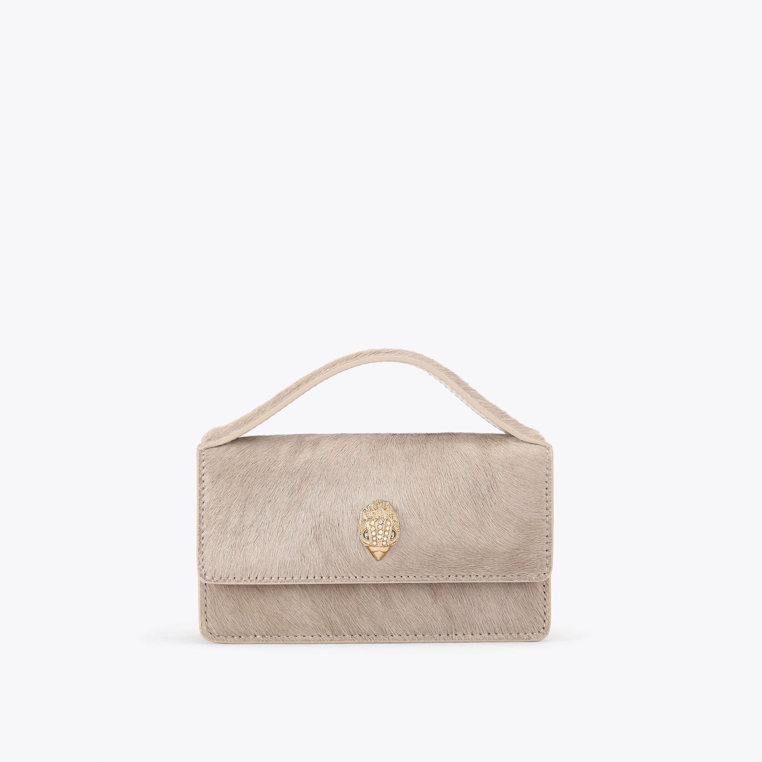 XS BOND TOP HANDLE BAG Calf Hair Top Handle Purse by KURT GEIGER