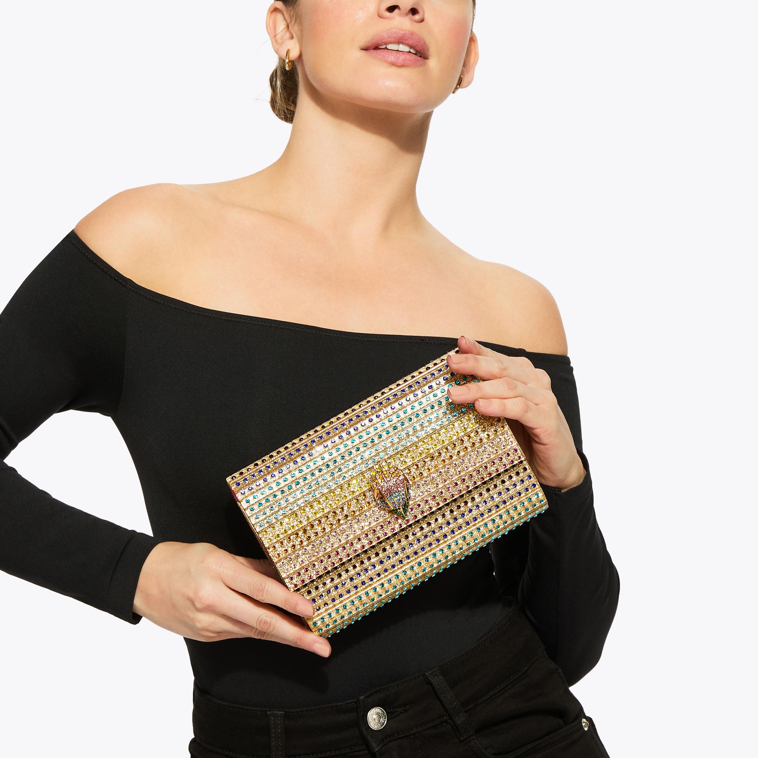 Factory Crystal Embellished Party Clutch KURT GEIGER LONDON