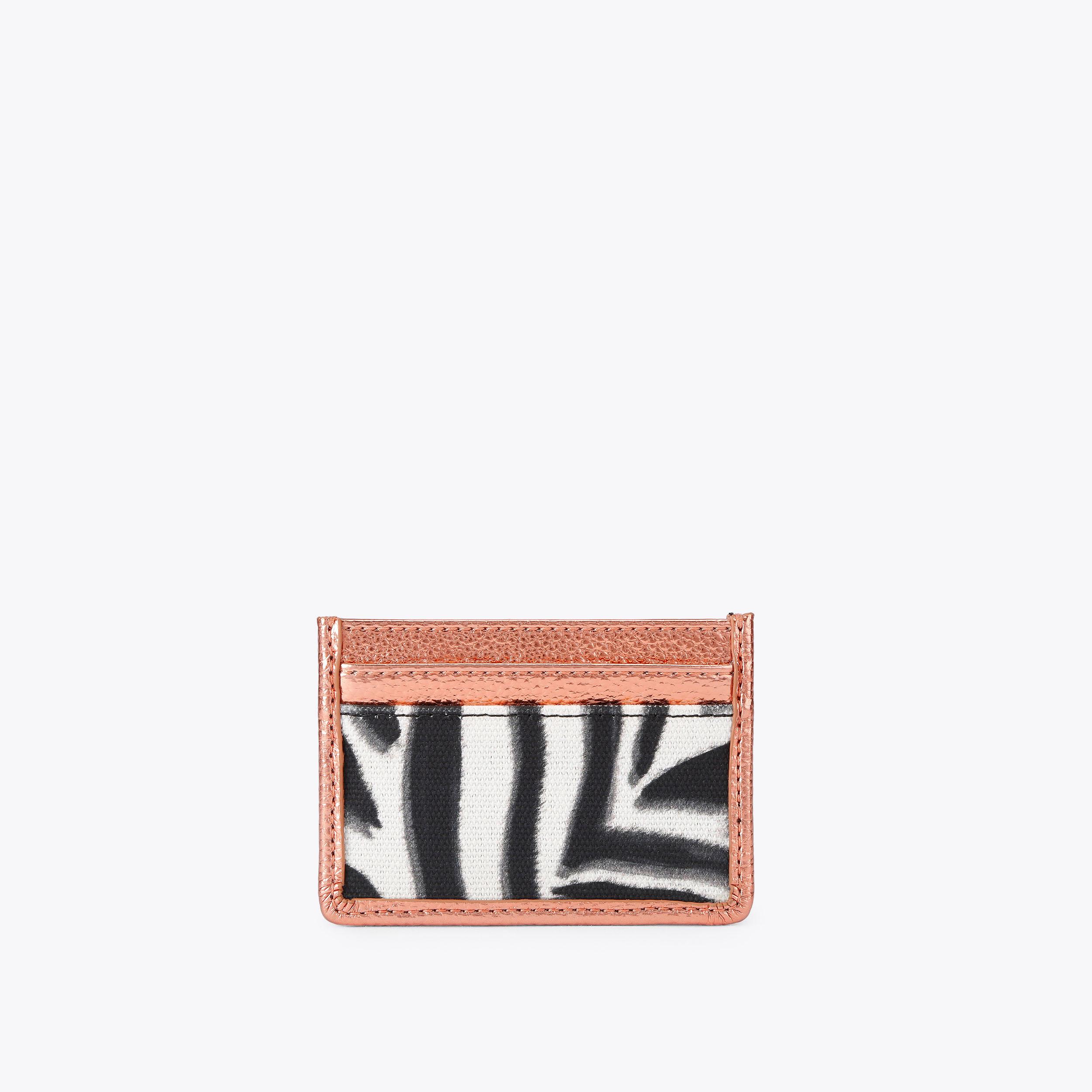 SOUTHBANK CARD HOLDER Zebra canvas card holder by Kurt Geiger London
