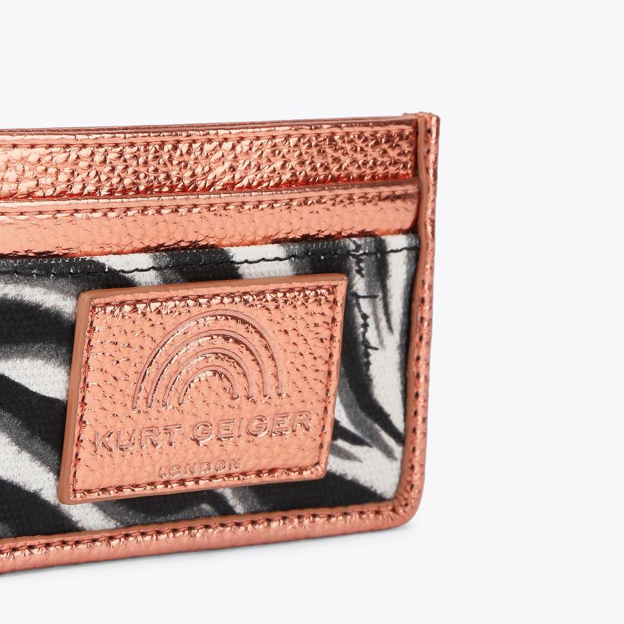 SOUTHBANK CARD HOLDER Zebra canvas card holder by Kurt Geiger London