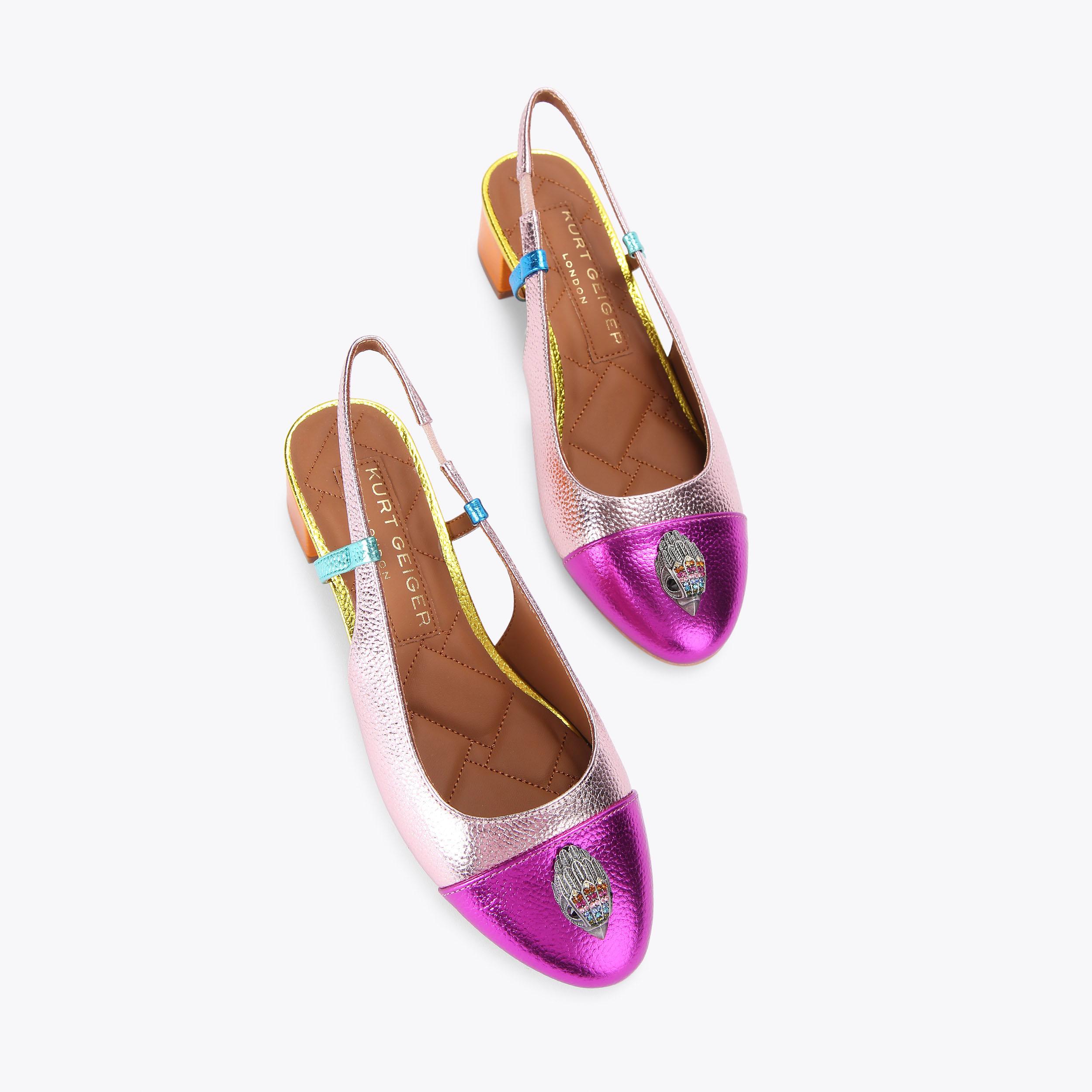 SLOANE MID SLINGBACK Metallic Rainbow Mid Heels by KURT GEIGER LONDON