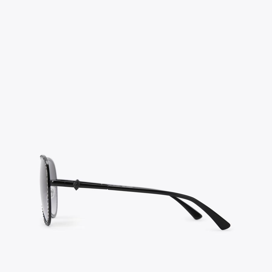 KURT GEIGER BLACK CRYSTAL WIRE AVIATORS NEW IN CASE WITH TAGS KURT GEIGER LONDON Aviator Sunglasses, 62mm | Bloomingdale main image 4
