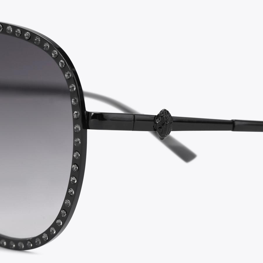 Aviator Sunglasses | Black Tinted Aviators | Kurt Geiger display picture 2