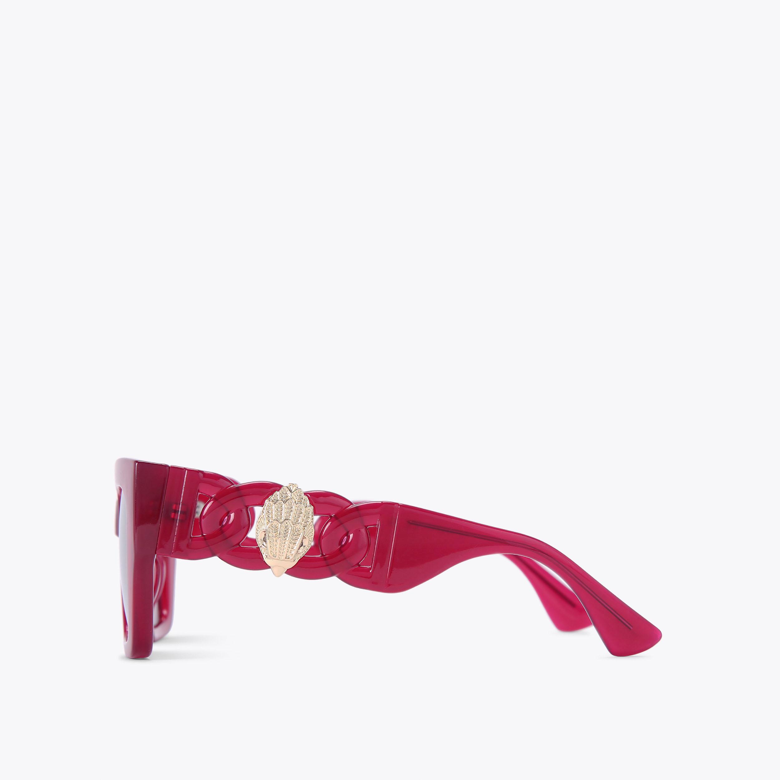 CHELSEA CHAIN SQUARE Pink Chain Sunglasses by KURT GEIGER LONDON