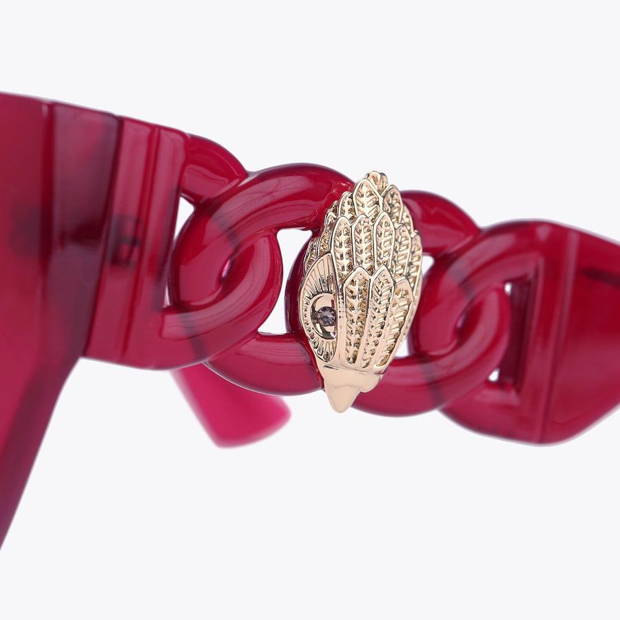 CHELSEA CHAIN SQUARE Pink Chain Sunglasses by KURT GEIGER LONDON display picture 1