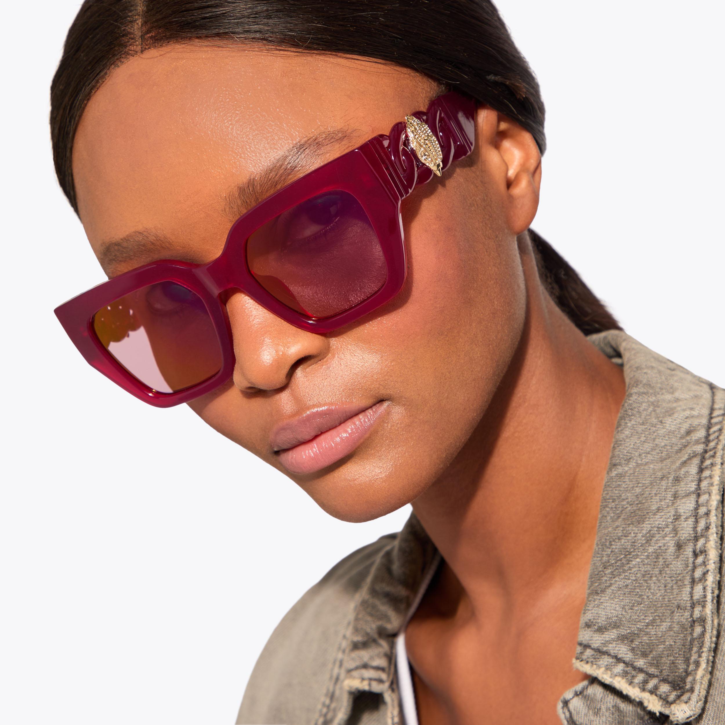 CHELSEA CHAIN SQUARE Pink Chain Sunglasses by KURT GEIGER LONDON