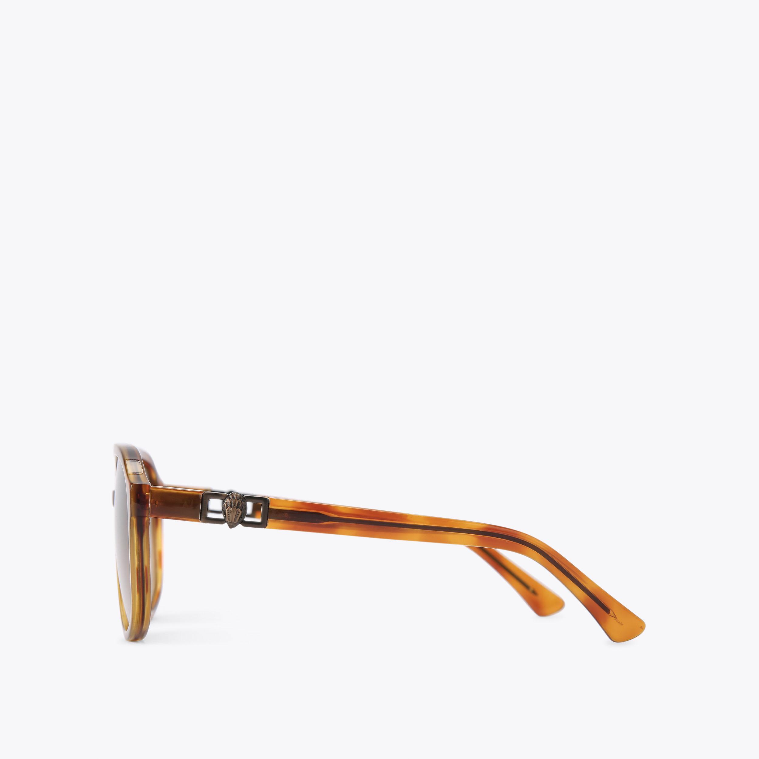 Kurt Geiger London GOLD BLUE HAVANA/ BROWN 61mm Aviator Sunglasses 100% UV OSPREY LONDON NWT KURT GEIGER LONDON 61mm Aviator Sunglasses  main image 2