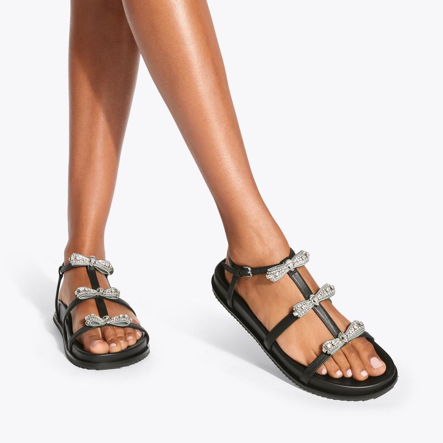 PIERRA MICRO BOW SANDAL Black Micro Bow Sandal by KURT