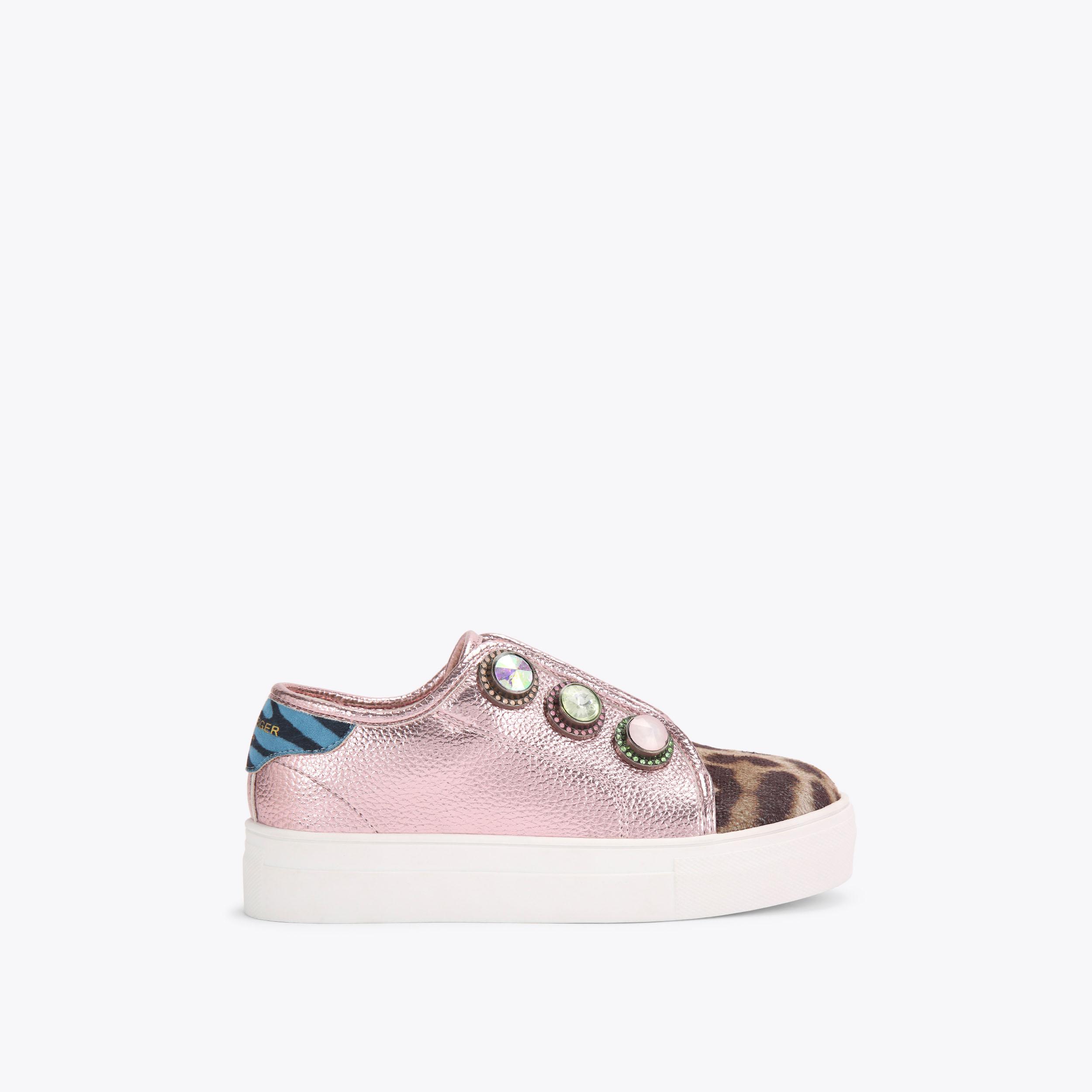 MINI LANEY OCTAVIA Pink Leather Grained Laney Sneaker by KURT