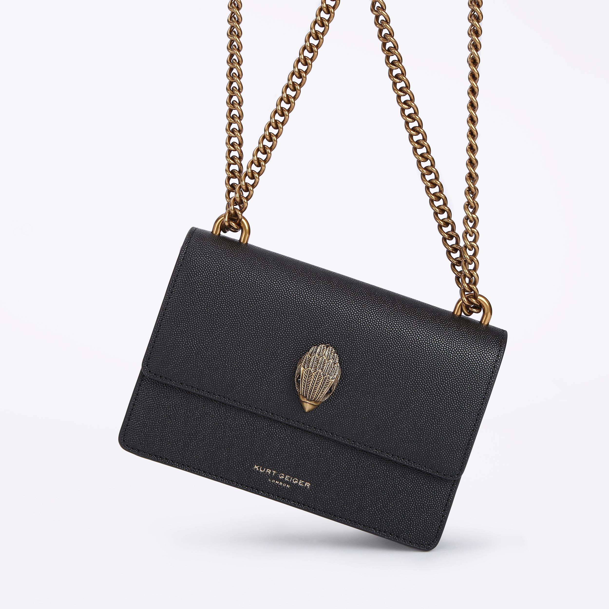 SHOREDITCH SM CROSS BODY Black Caviar Leather Mini Cross