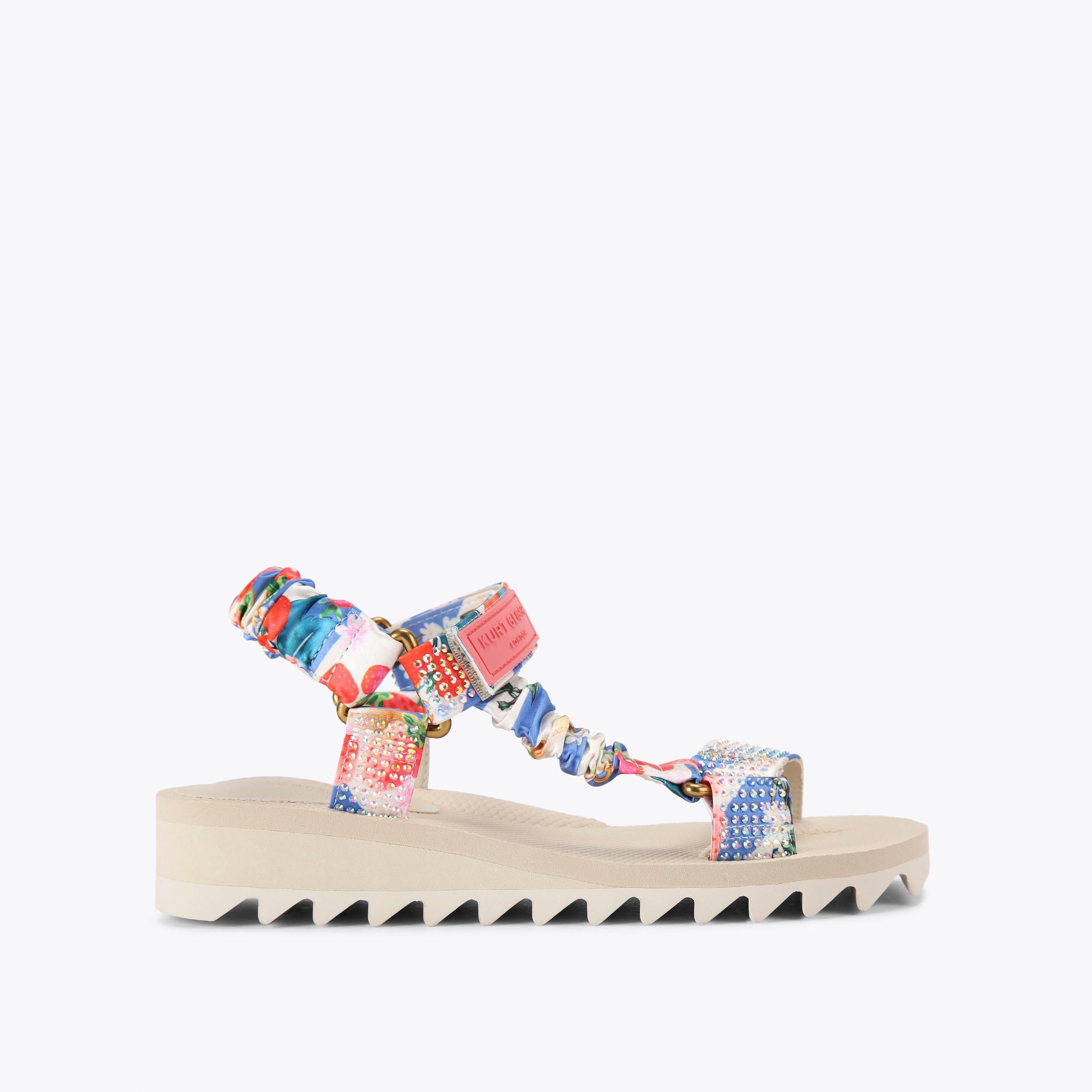 CHELSEA T-BAR BLOCK Snake Print T-Bar Heeled Sandal by KURT CHELSEA T-BAR BLOCK Snake Print T-Bar Heeled Sandal by KURT