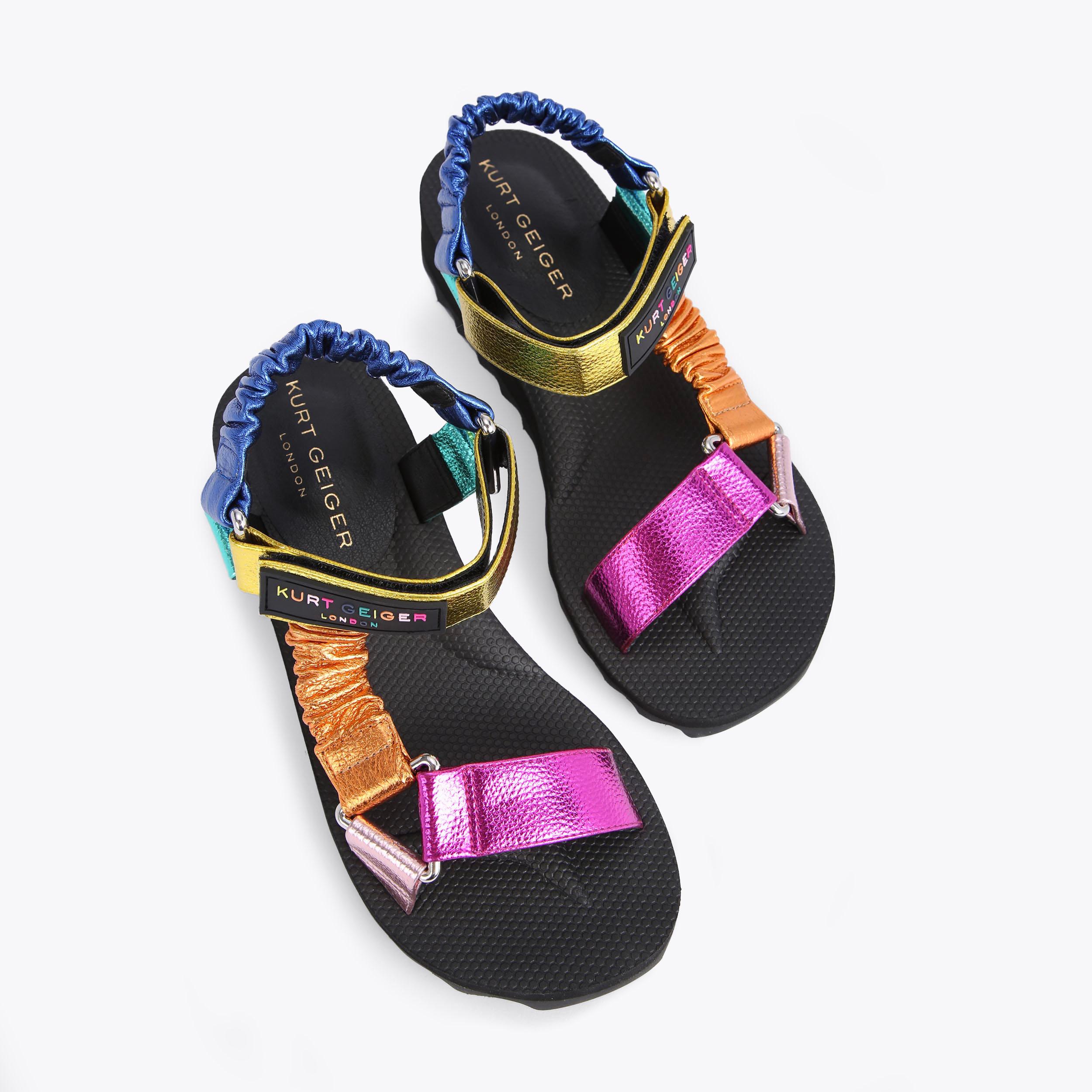 Orion Rainbow Metallic Sandals | Kurt Geiger display picture 2
