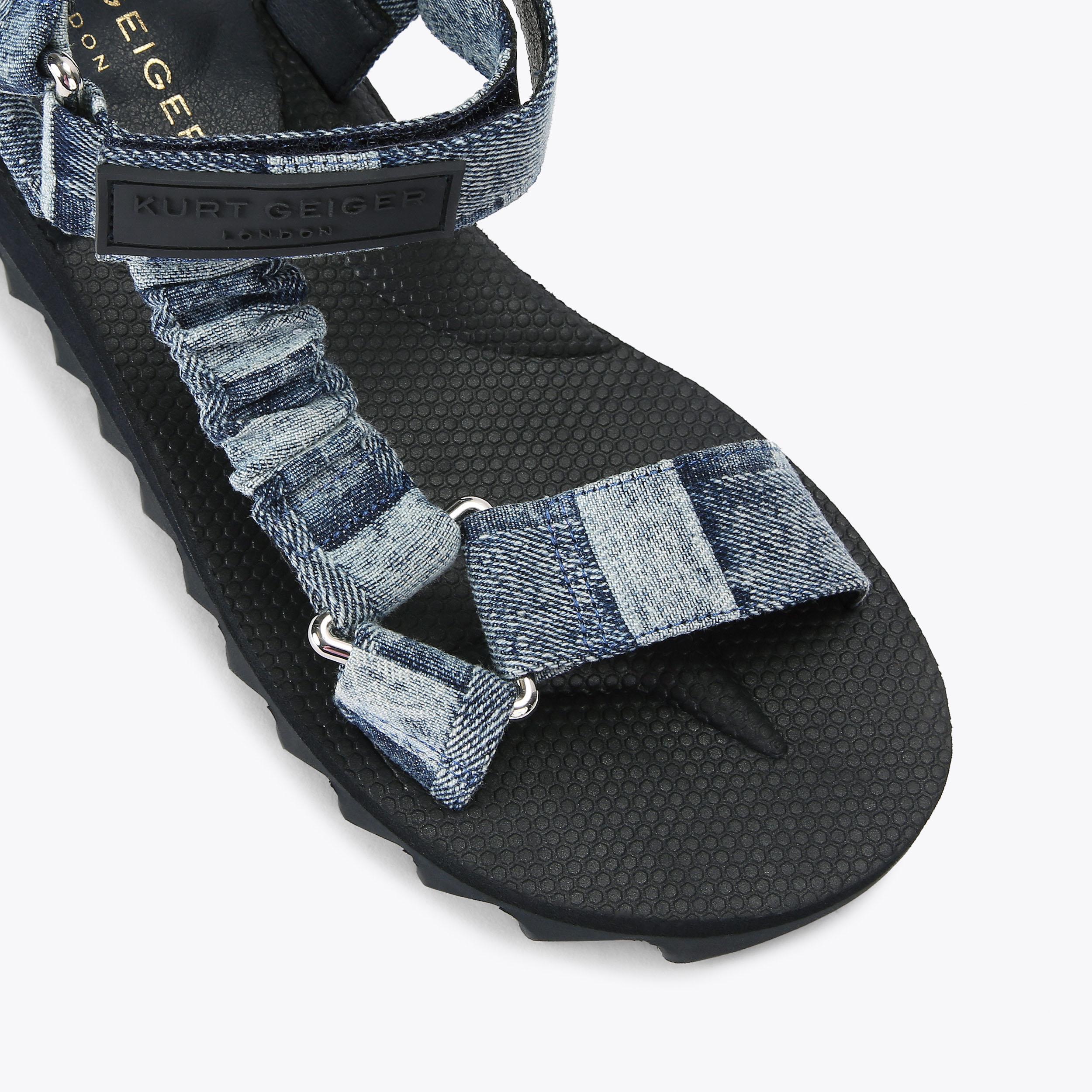 Kurt Geiger Mens Size 12 46 Orion Black with Multi Metallic Strap Flat Sandal orion-multiother-leather-kurt-  main image 2