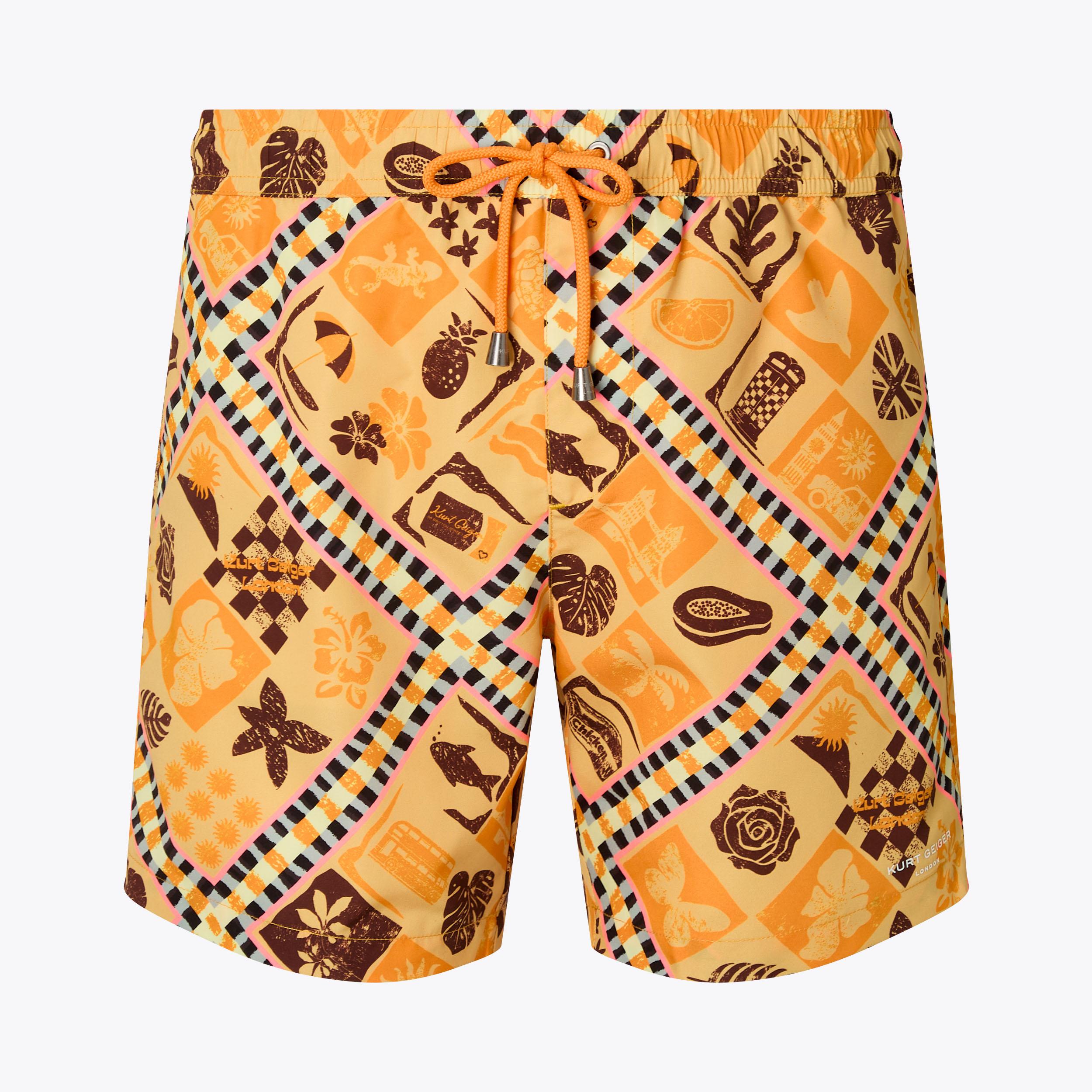 KENSINGTON SHORTS Orange Swim Shorts by Kurt Geiger London