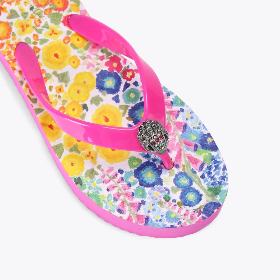 ゅ OWEN Black Lizard Embossed Sandal by KURT GEIGER LONDON