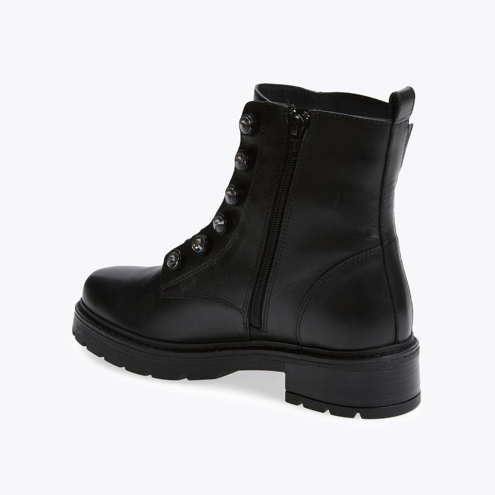 BAX Black Leather Chain Front Ankle Boot by KURT GEIGER LONDON