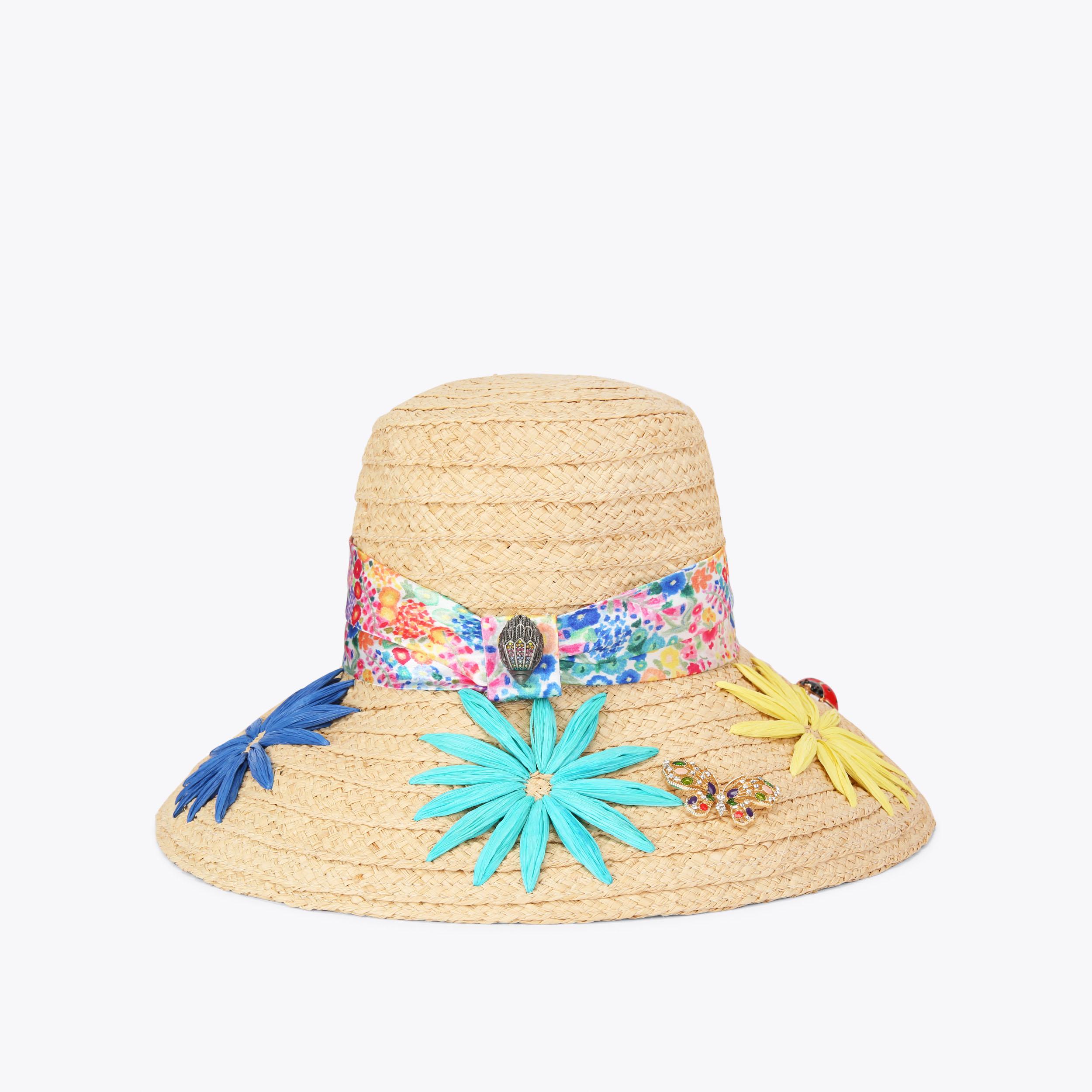 FC FLORAL STRAW HAT Floral Couture Straw Hat by KURT GEIGER