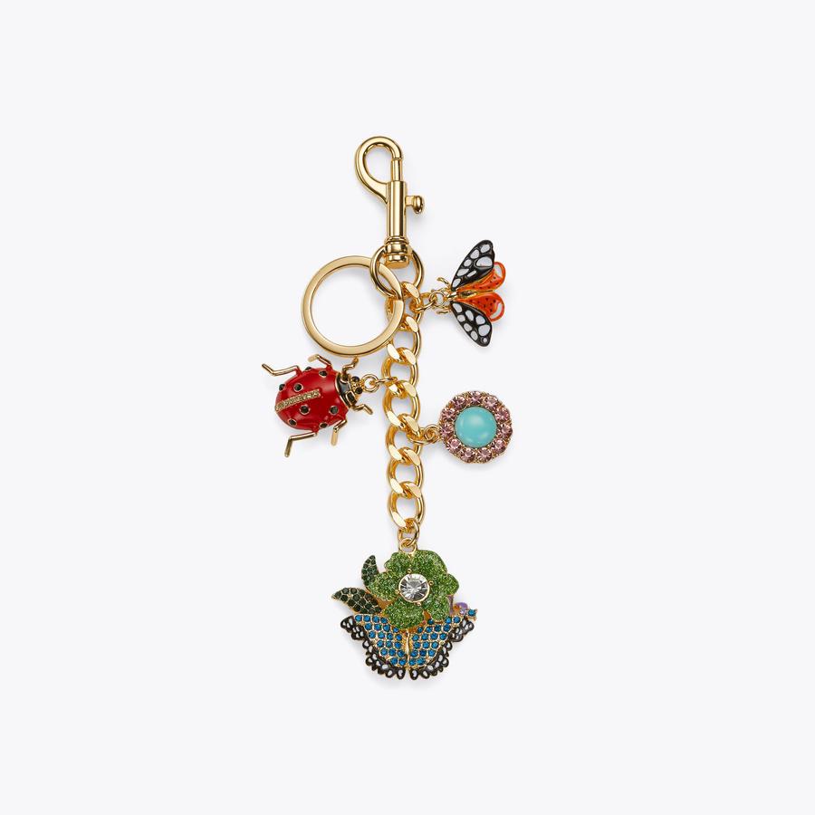 FC KEYRING Floral Couture Metal Keychain by KURT GEIGER LONDON