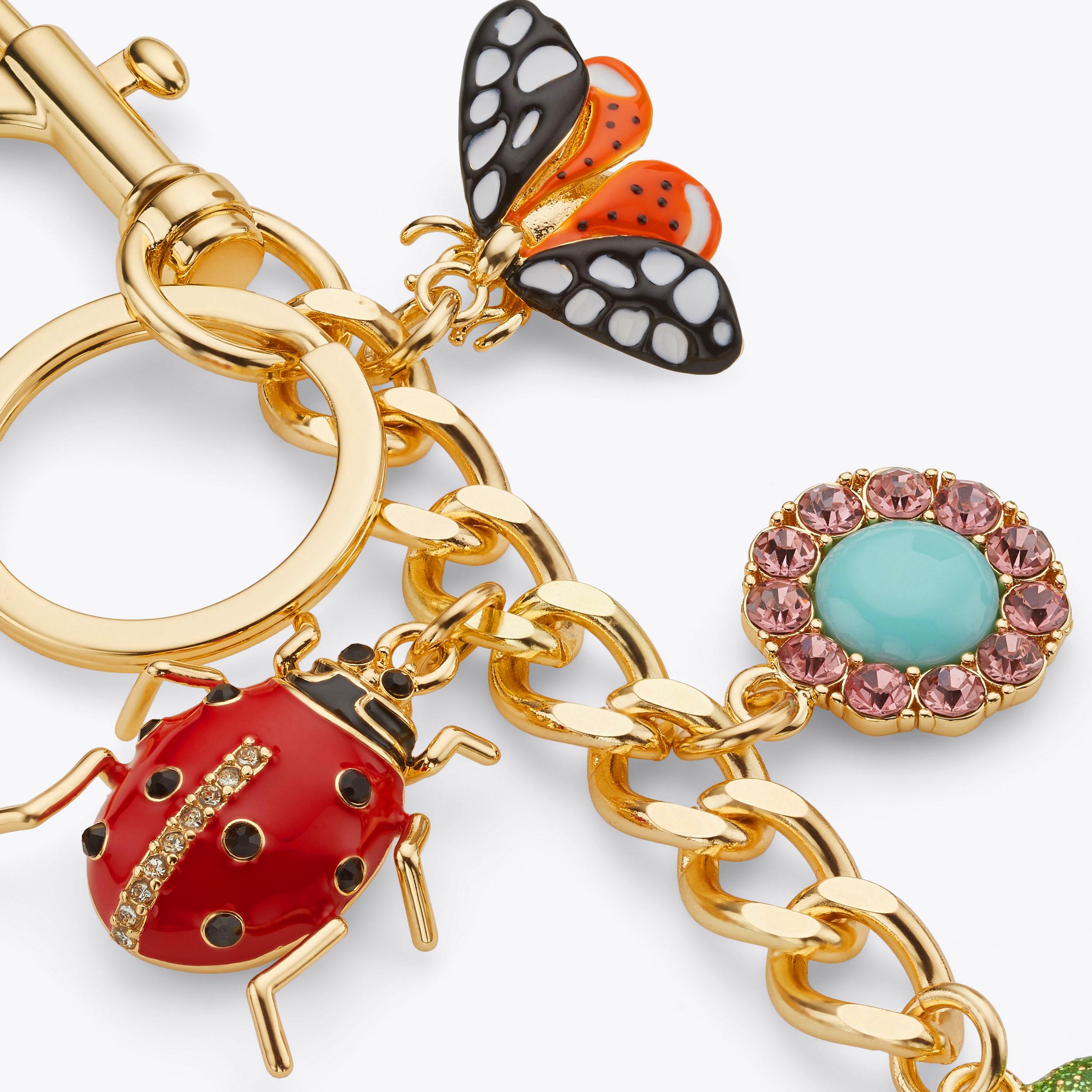 FC KEYRING Floral Couture Metal Keychain by KURT GEIGER LONDON