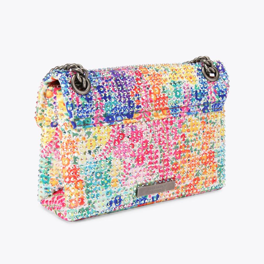 FC FABRIC MINI KENSINGTON Floral Couture Crystal Cross Body