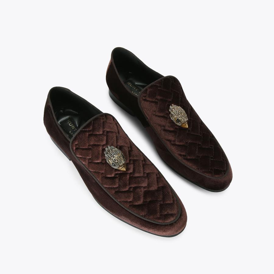 HUGH EAGLE HEAD Brown Velvet Shoes by KURT GEIGER LONDON display picture 3