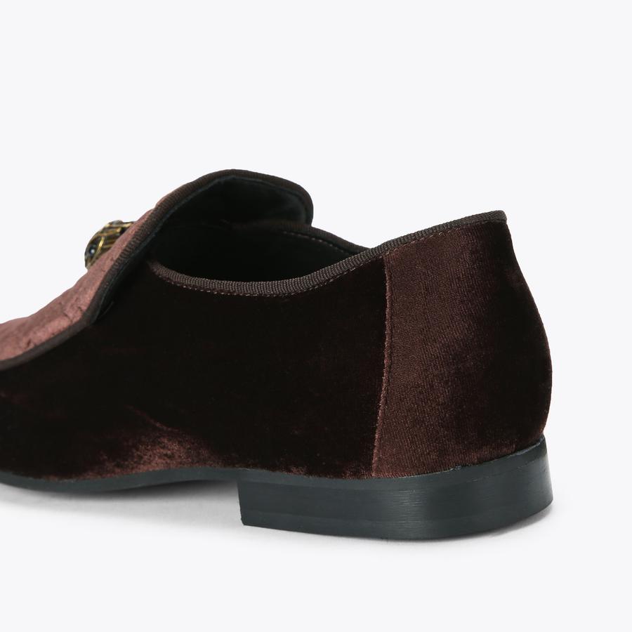 Kurt Geiger LONDON HUGH EAGLE HEAD Brown Velvet LOAFER Size 10.5 HUGH EAGLE HEAD Brown Velvet Shoes by KURT GEIGER LONDON main image 2