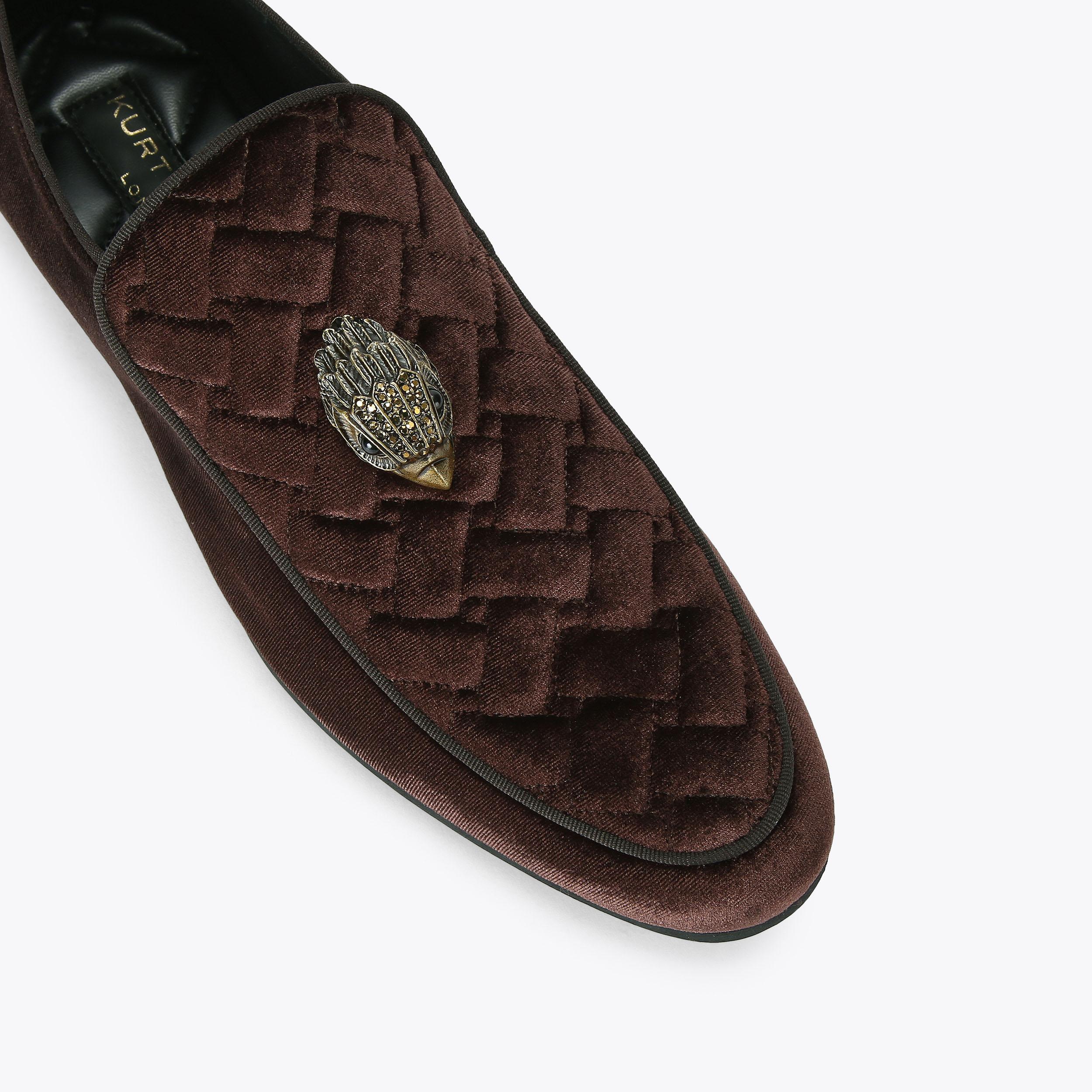 HUGH EAGLE HEAD Brown Velvet Shoes by KURT GEIGER LONDON display picture 3