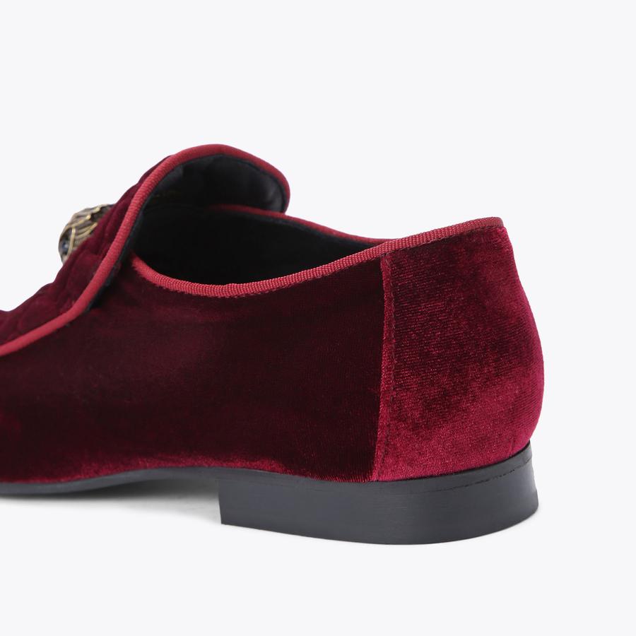 NEW Kurt Geiger Size 41 /‎ US 8 Wine Red Velvet Hugh Eagle Head Slip On Loafer Kurt Geiger Men main image 4