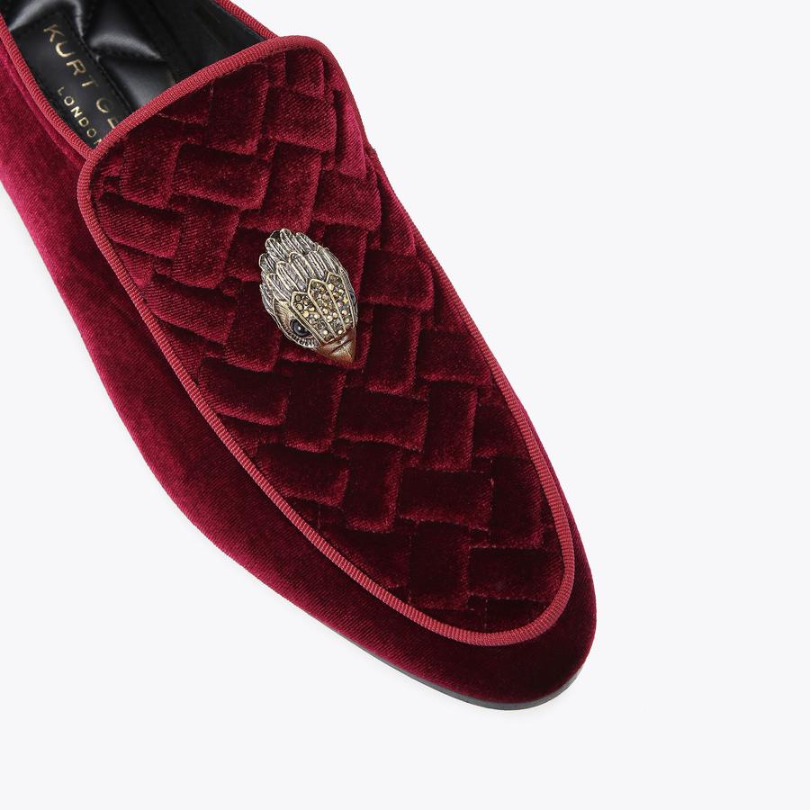 Kurt Geiger London Men Red Burgundy Velvet Hugh Venetian  display picture 1