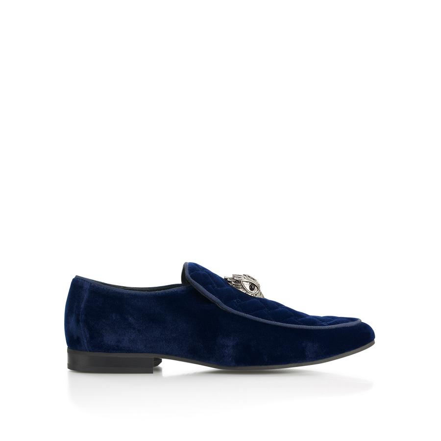 Kurt Geiger Hugh Eagle Velvet Loafer Navy Blue Men\'s Size 47 or US 13 NEW Formal HUGH 2 LOAFER Navy Velvet Loafer by KURT GEIGER LONDON main image 4