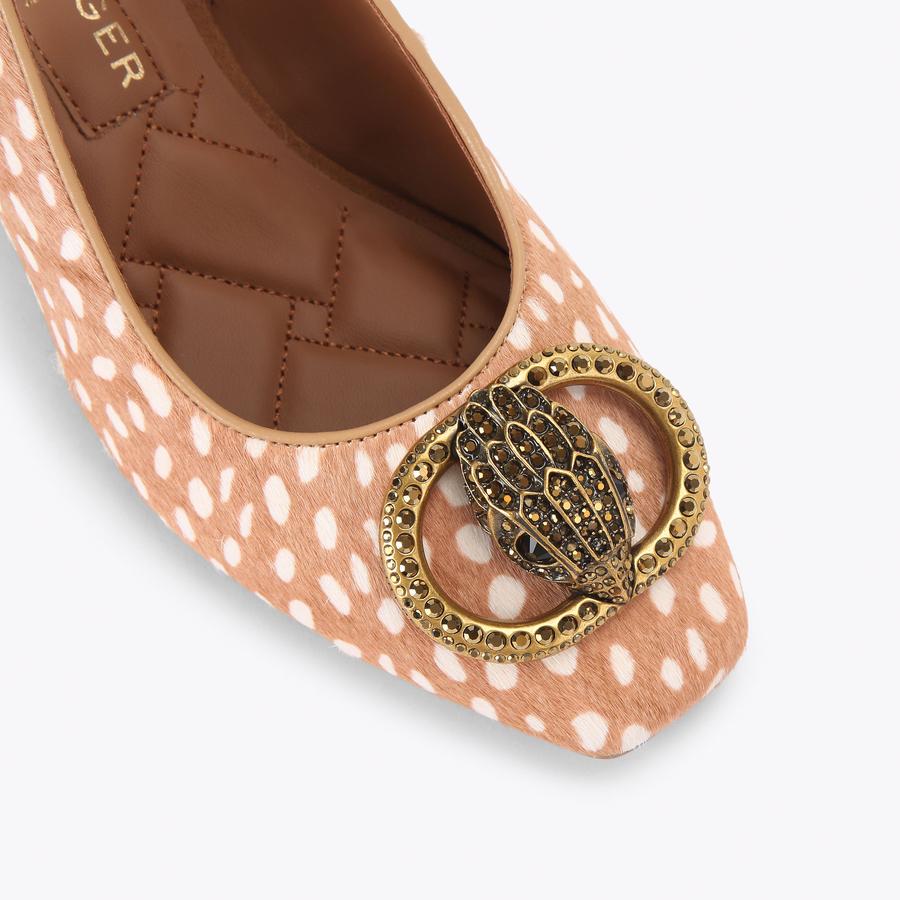 CHELSEA BLOCK SLINGBACK Camel Leather Slingback Heel by Kurt