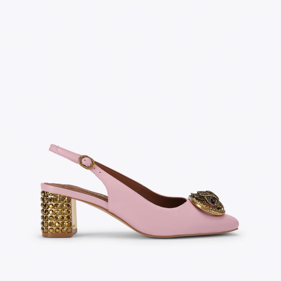 CHELSEA BLOCK SLINGBACK Pale Pink Leather Chelsea Block Slingback