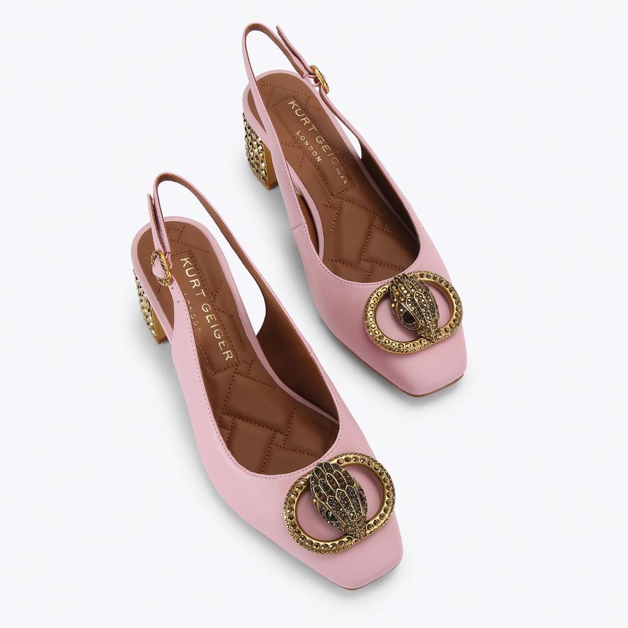 CHELSEA BLOCK SLINGBACK Pale Pink Leather Chelsea Block Slingback