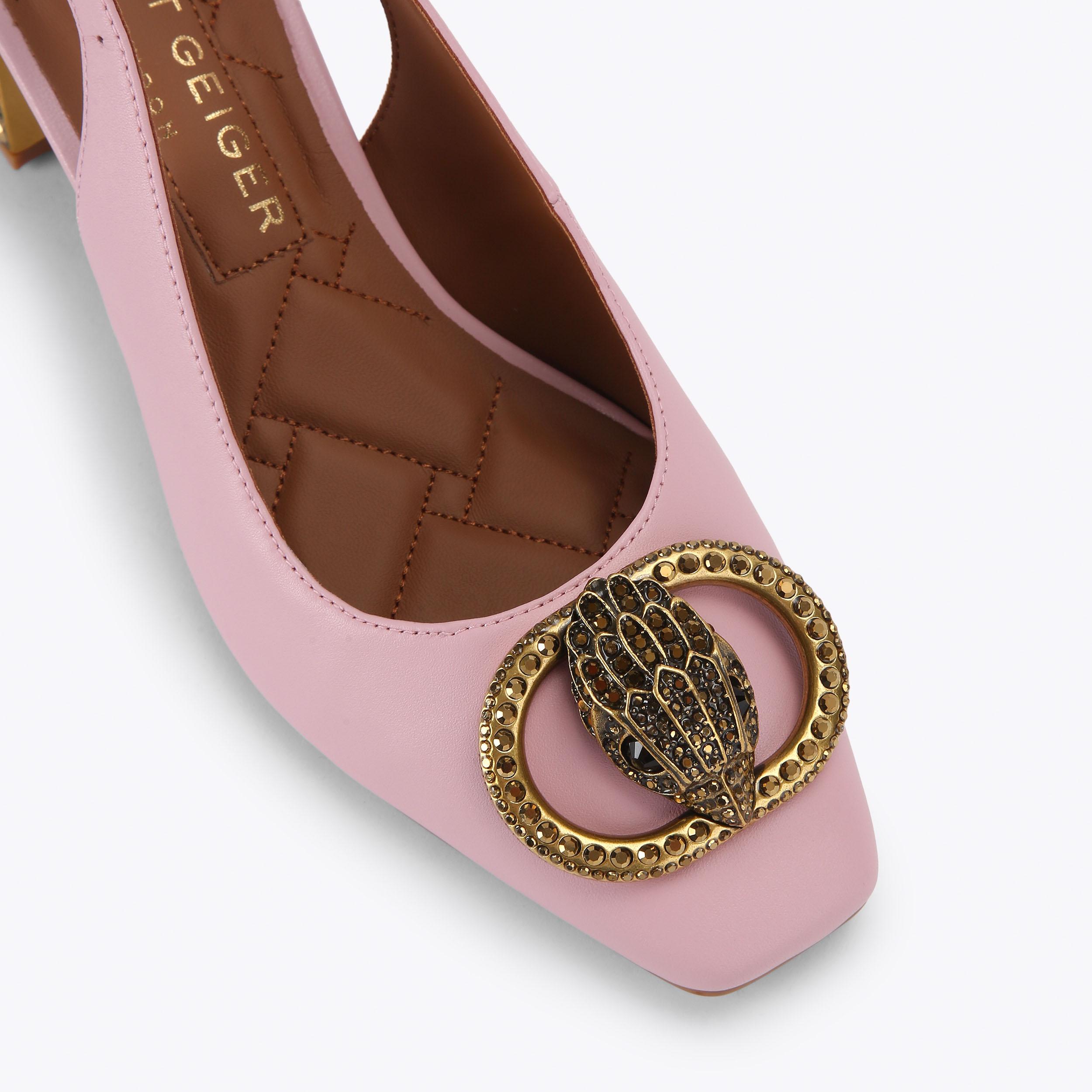 CHELSEA BLOCK SLINGBACK Pale Pink Leather Chelsea Block Slingback