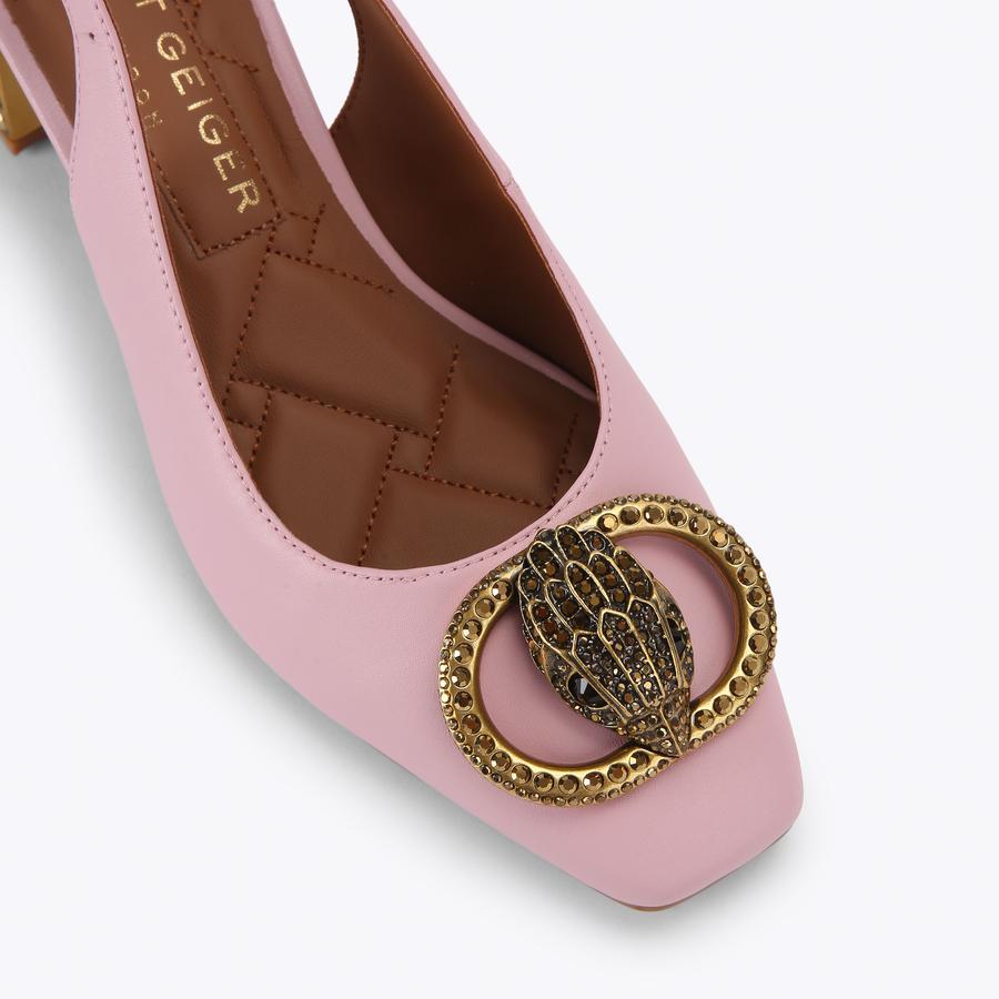 CHELSEA BLOCK SLINGBACK Pale Pink Leather Chelsea Block Slingback