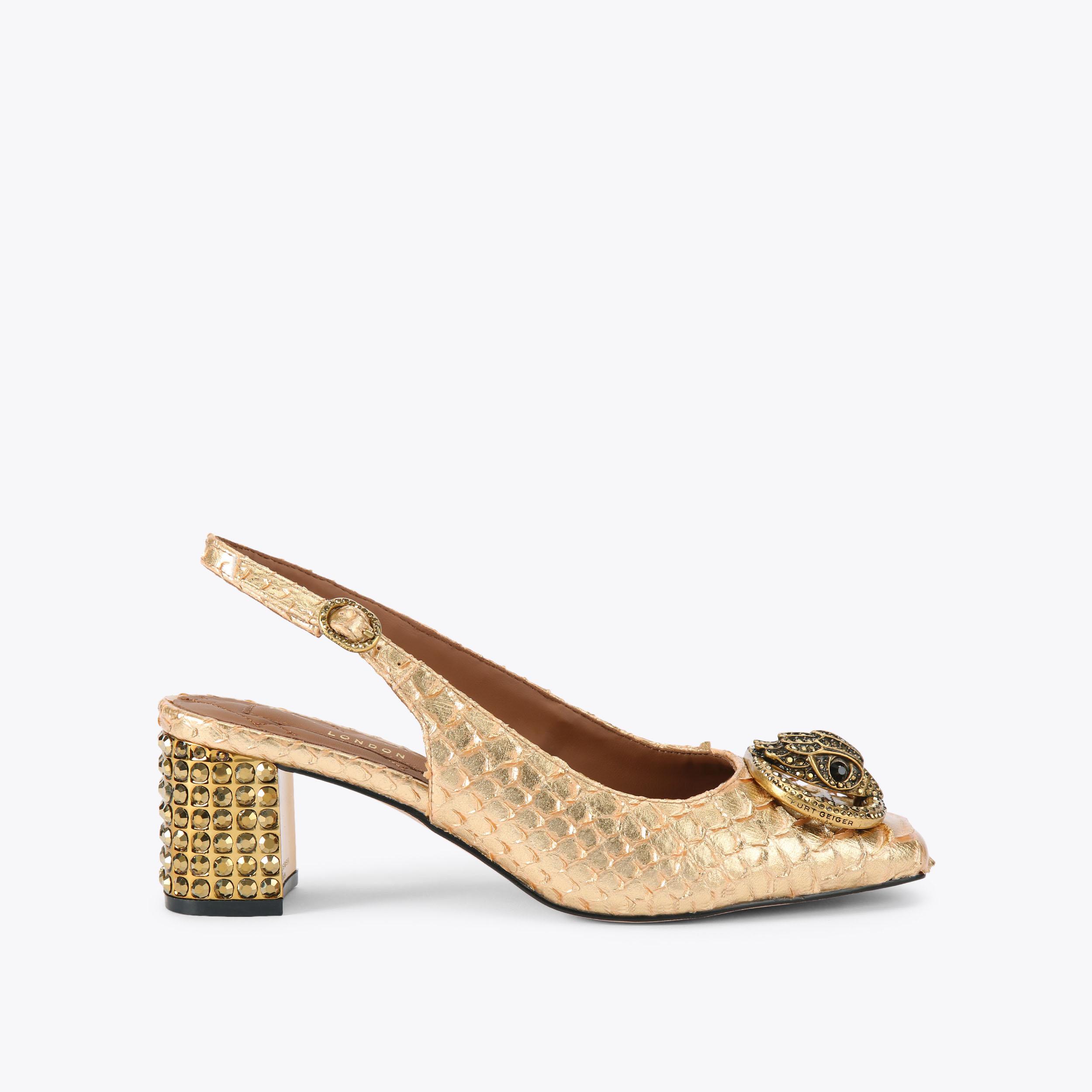 ジョリー CHELSEA BLOCK SLINGBACK Bone Leather Block Heel by KURT