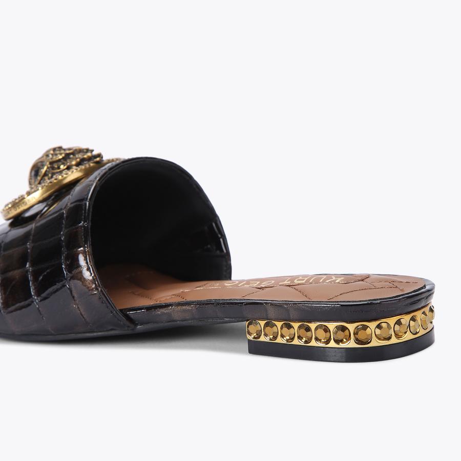 CHELSEA FLAT SANDAL Snake Print Slip On Sandal by KURT
