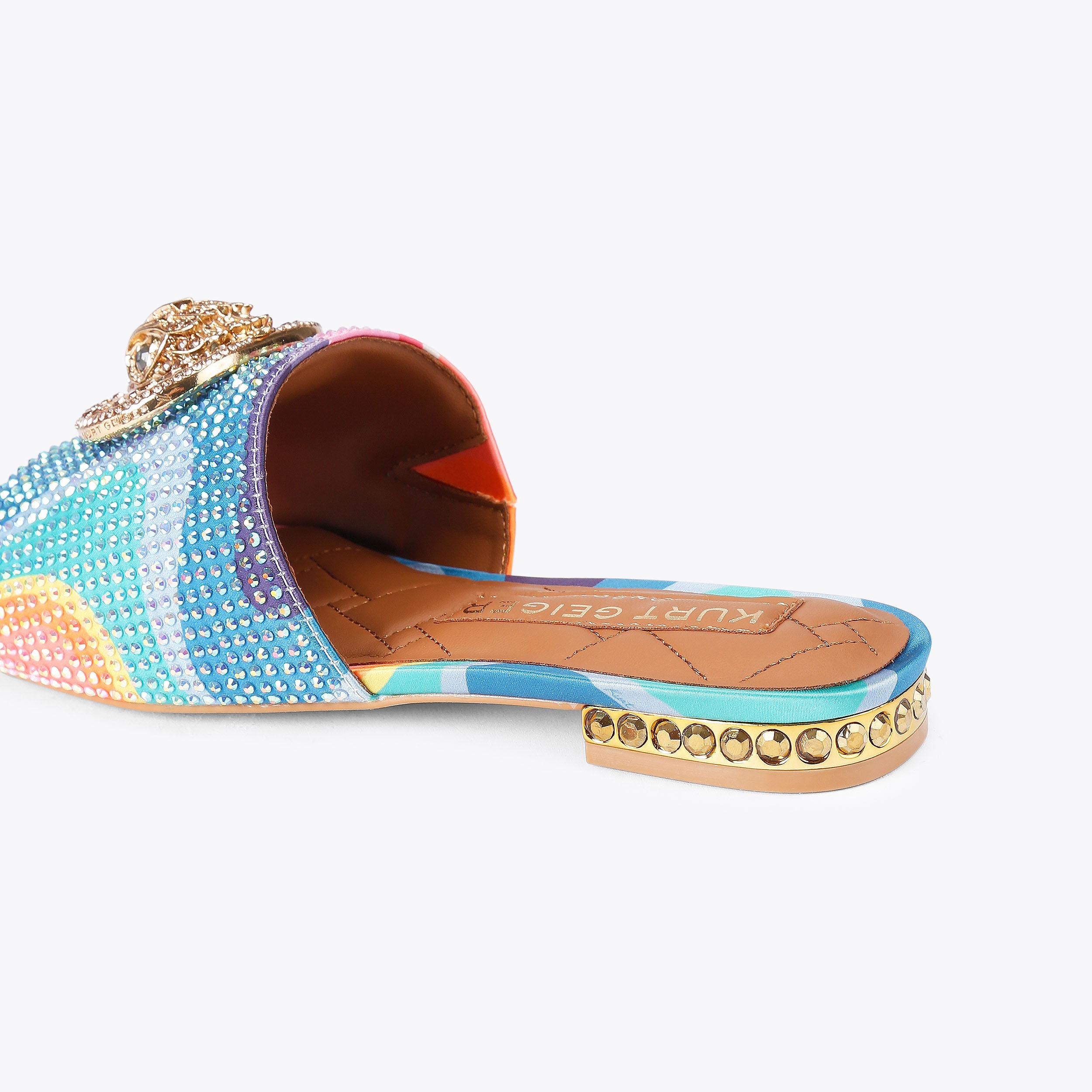 Chelsea Flat Sandals Fuchsia Lizard | Kurt Geiger